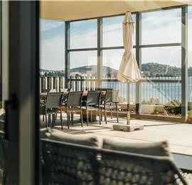 3 x 5 bedroom seafront villa with heated infinity pool near Rogoznica, sleeps 10